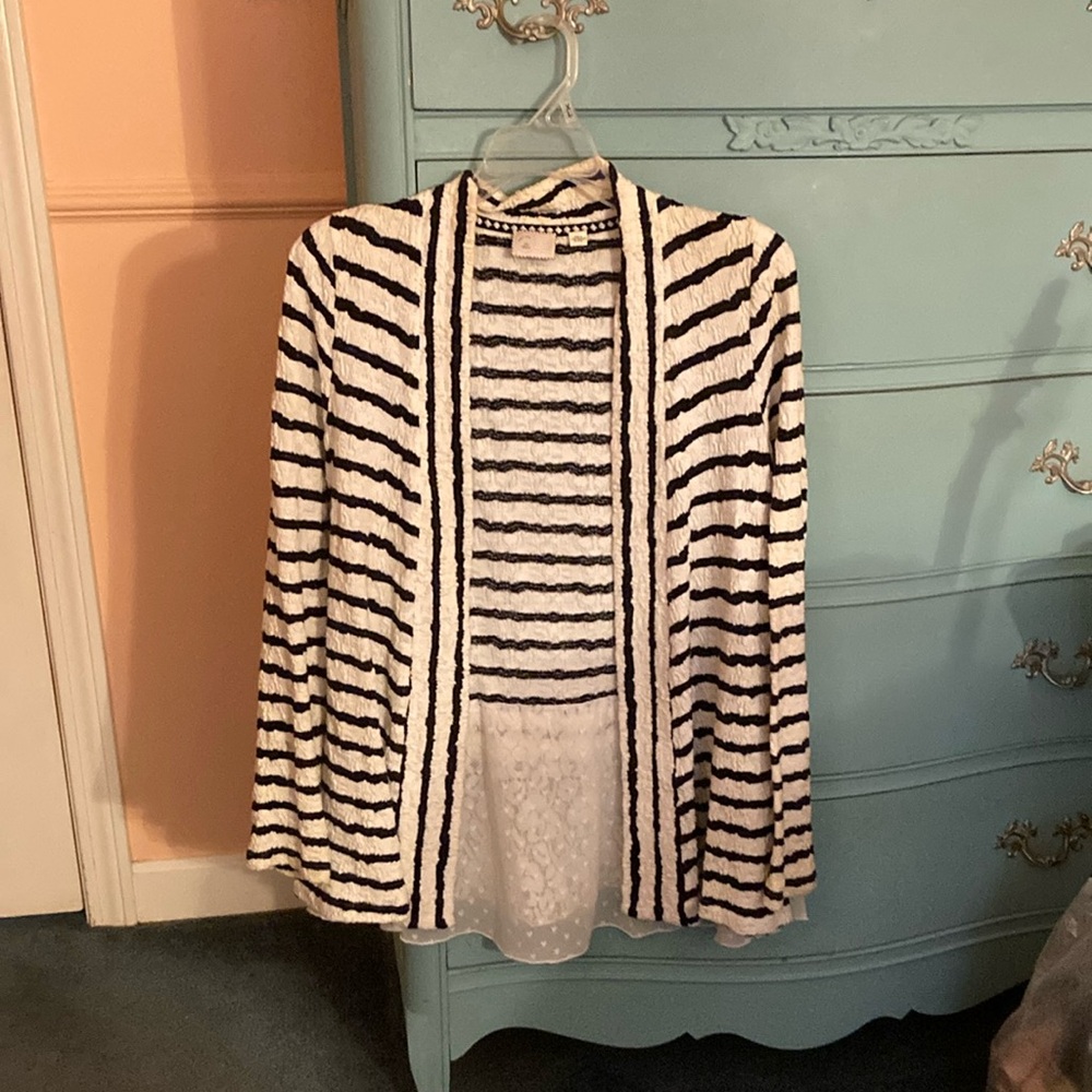Striped Navy and White Women's Sweater